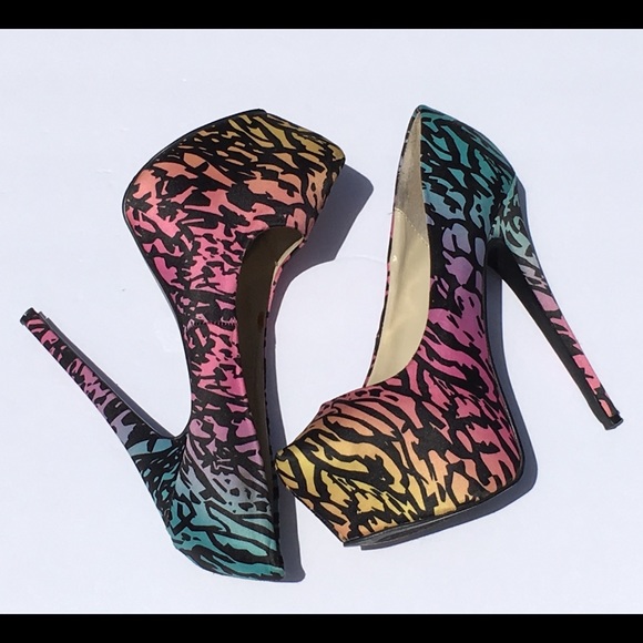 Bumper Shoes - Multi Color Womens High Heel Shoes Size 9